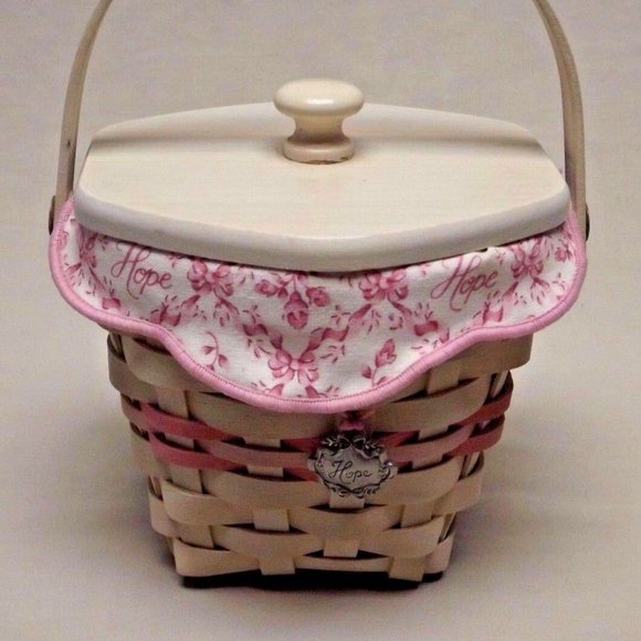 Longaberger 2001 HOH / ACS Basket Combo, with Liner, Protector, Lid and Tie-On - Picture 1 of 13